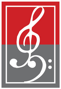 red and grey logo for SLO Master Chorale