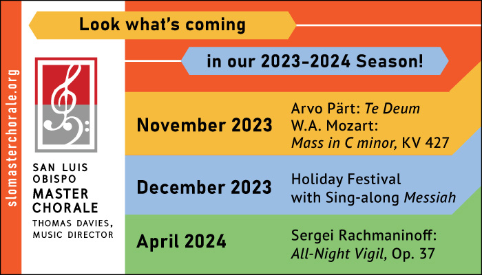 upcoming SLO Master Chorale events graphic