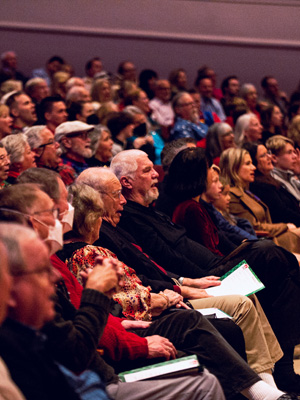 full crowd attending SLO Master Chorale's holiday concert