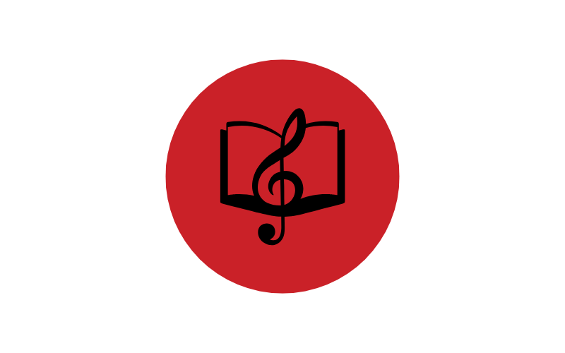 open choir book with treble clef icon