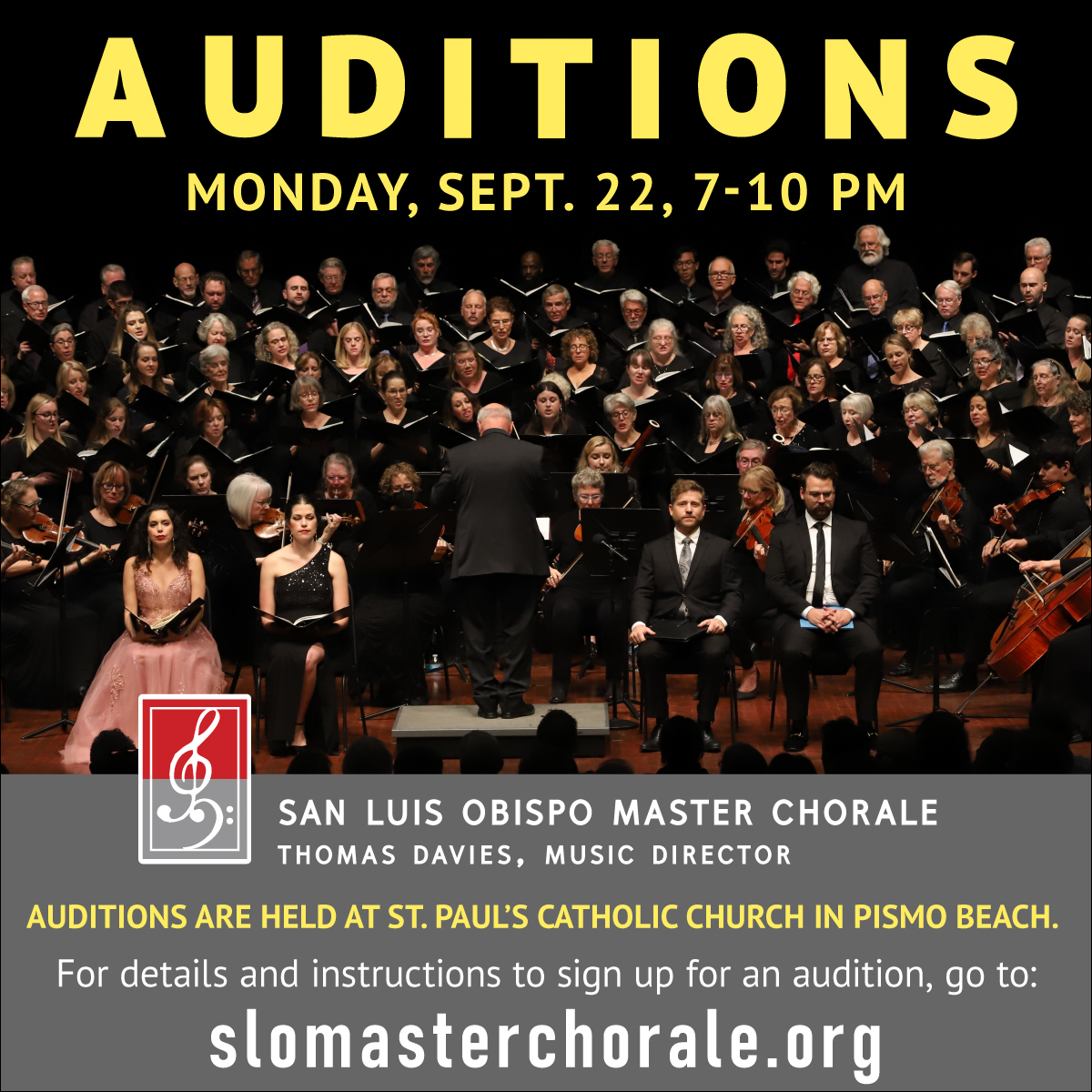 fall auditions graphic of san luis obispo master chorale